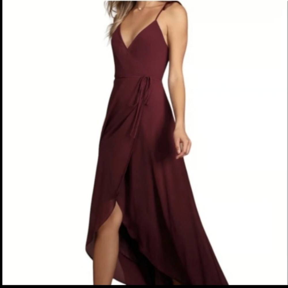SHOW ME YOUR MUMU Burgundy Spaghetti Strap Dress